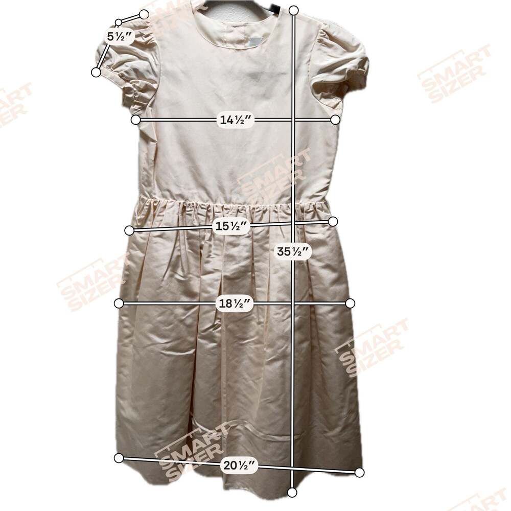Crewcuts Girls Puff Sleeve Cotton Dress Cream Bridal flower girl church party sz
